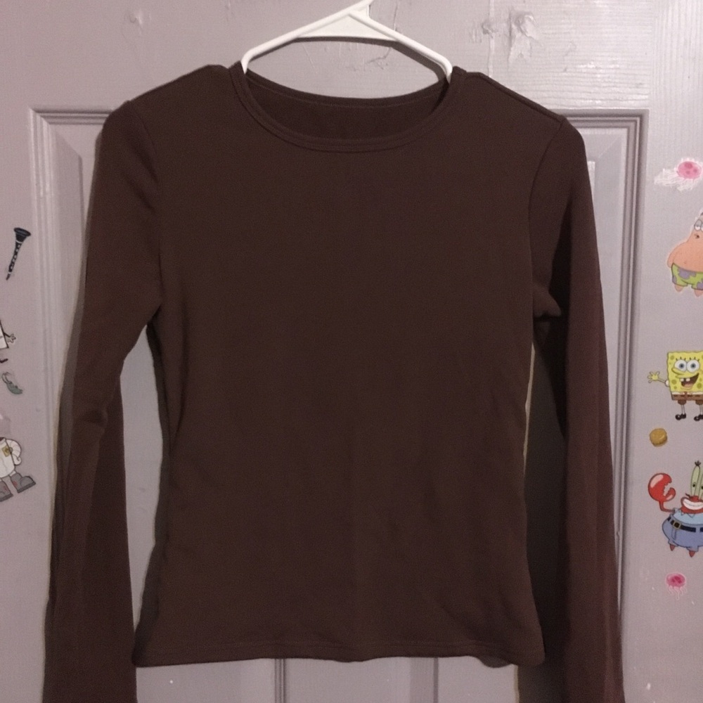 Classic Women's Long-Sleeve Crewneck Top - Brown